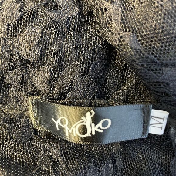 Yomoko Lace Dress Black Maxi M - Picture 7 of 8
